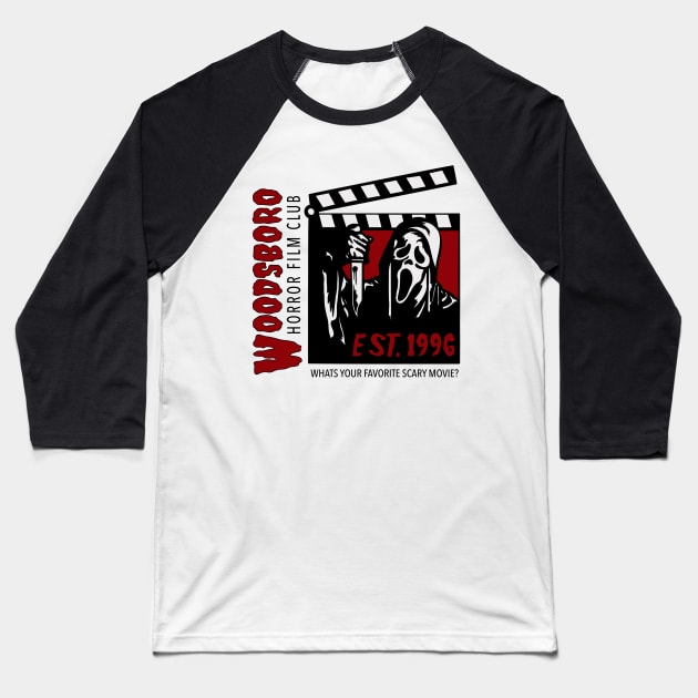 Horror Film Club Baseball T-Shirt by RiotEarp